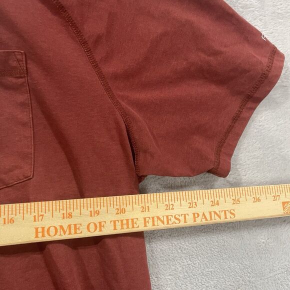 Carhartt Relaxed Fit Pocket T-Shirt Tee Crewneck Men Comfort Work Maroon Brown - Picture 7 of 8